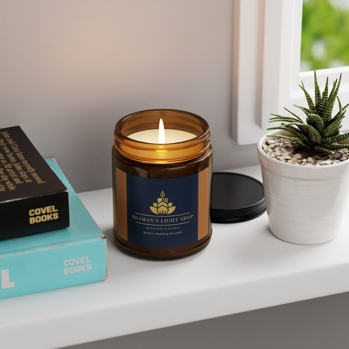 Winter Holiday Warmth Scented Soy Candle (Amber Jar)