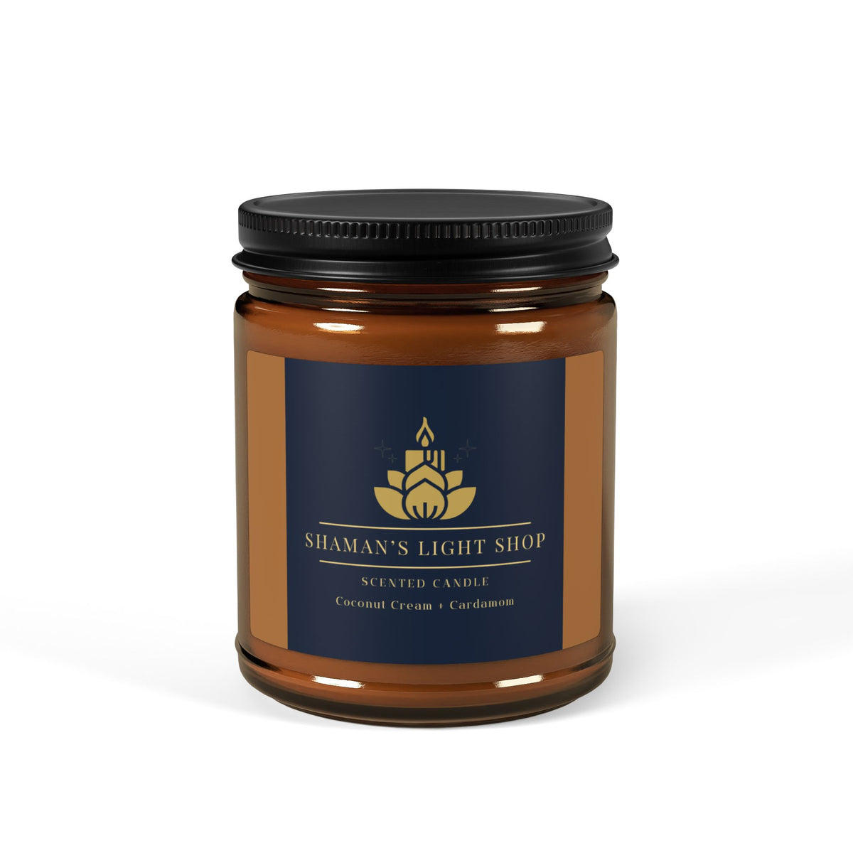 Coconut Cream + Cardamom Scented Soy Candle (Amber Jar)